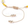 Love Word Acrylic Cube Braided Beaded Bracelets BJEW-TA00068-02-5
