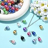 50Pcs 10 Colors Glass Pearl Round Bead Pendants PALLOY-YW00151-4