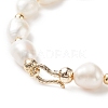 Natural Keshi Pearl Beaded Bracelet with Brass Clasp for Women BJEW-JB08867-01-2