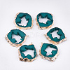 Electroplate Druzy Resin Pendants RESI-S366-24G-1