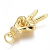 Brass Micro Pave Clear Cubic Zirconia ASL Pendants X-ZIRC-Z008-32G-3
