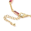 Rectangle Cubic Zirconia Chain Bracelets BJEW-G654-02G-4