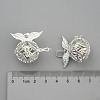 Hollow Round with Wing Brass Cage Pendants KK-J297-11S-NR-3