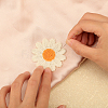 30Pcs Daisy Flower Polyester Knitted Appliques AJEW-FG0003-22-5