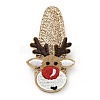 Christmas Deer Glitter Gretel Fabric with PU leather Snap Hair Clips PHAR-G006-05P-2