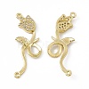Brass Micro Pave Clear Cubic Zirconia Connector Charms KK-E068-VC018-1