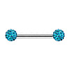 Titanium Steel Micro Pave Cubic Zirconia Nipple Rings WG80671-07-1