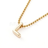 Golden Plated Brass Initial Pendant Necklaces NJEW-JN03299-01-1