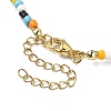 Natural Shell Evil Eye & Pearl Bib Necklace with Glass Seed Beaded Chains NJEW-TA00104-4