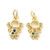 Brass Micro Pave Cubic Zirconia Charms KK-E068-VF143-2