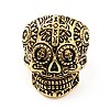 316 Stainless Steel Skull with Cross Finger Ring RJEW-C030-02B-AG-2