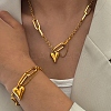 304 Stainless Steel Pendant Necklaces & Charms Bracelets Sets SJEW-Z003-04G-1