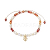 Natural Round Mixed Gemstone Beads Braided Beads Bracelets for Women BJEW-JB11658-3