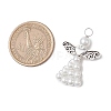 Pearlized Glass Pearl Bead Pendants PALLOY-JF03206-02-2