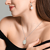 1Pc 925 Sterling Silver Pendant Cabochon Settings STER-BC0004-43P-5