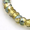 Half Rainbow Plated Faceted Rondelle Electroplate Glass Beads Strands GLAA-A024C-HR03-1