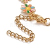 Enamel Daisy Link Chains Bracelet BJEW-P271-01G-02-4