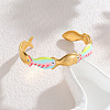 304 Stainless Steel Enamel Cuff Bangles for Women WGADC4F-01-1