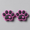 Dog Paw Print Food Grade Eco-Friendly Silicone Beads LS-SIL-WH0008-45E-1