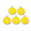 Golden Plated Alloy Enamel Charms ENAM-S118-09N-1