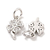 Rack Plating Brass Micro Pave Clear Cubic Zirconia Charms KK-Q814-08P-2