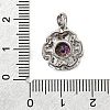 925 Sterling Silver  Moissanite Rhinestone Flower Charms STER-D308-01C-P-3