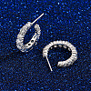 Brass Micro Pave Cubic Zirconia Ring Stud Earrings WG8711-2