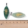 Natural Mixed Gemstone Gold Sun Pattern Pendants G-L524-14P-4