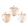 Natural Pink Shell Heart Pendants KK-C135-09B-1