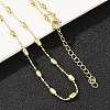 Brass Oval Ball Chain Necklaces for Men Women NJEW-L012-03G-3