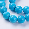 Synthetic Turquoise Beads Strands G-E456-44-16mm-3