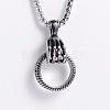 304 Stainless Steel Skeleton Hand Holding Ring Pendant Necklaces for Men IJ7067-3
