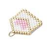 Beaded Heart Envelope Charms PALLOY-MZ01092-01-4