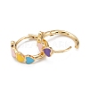 Brass Enamel Hoop Earrings EJEW-D274-04G-2