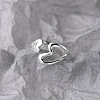 Hollow Out Heart 925 Sterling Silver Cuff Rings WG3081F-01-1