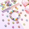 80Pcs 20 Colors Opaque Resin Rondelle European Beads RESI-FS0002-46-5