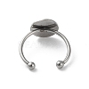 Non-Tarnish Adjustable 304 Stainless Steel Finger Rings Components STAS-K278-04D-P-3