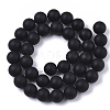 Natural Black Stone Bead Strands G-R193-01-10mm-2