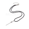 Alloy Sword Pendant Necklace with Waxed Cords X-NJEW-JN04473-4