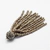 Electroplate Glass Bead Tassel Big Pendants EGLA-P023-10-2