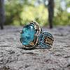 Oval Alloy with Glass Finger Rings FS-WG0E890-05-2