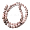 Natural Pink Zebra Jasper Beads Strands G-P231-01-6mm-4