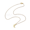 Moon Alloy with Brass Pendant Necklaces NJEW-JN04906-4