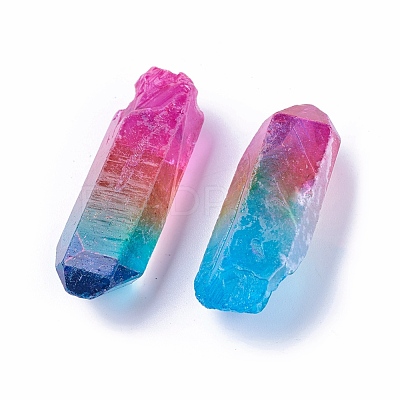 Electroplate Natural Quartz Crystal Beads KK-F757-G08-1
