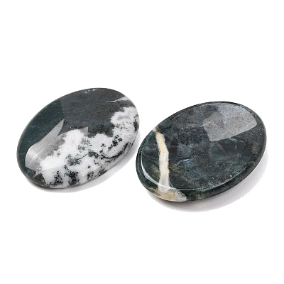 Natural Moss Agate Worry Stone for Anxiety Therapy G-B036-01I-1