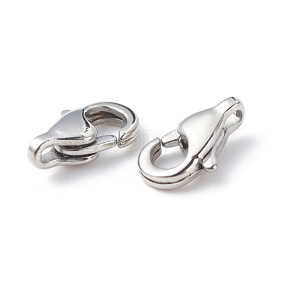 Tarnish Resistant 304 Stainless Steel Lobster Claw Clasps STAS-Q048-1-1