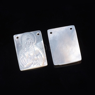 Natural White Shell Pendants X-SSHEL-D083-29B-1