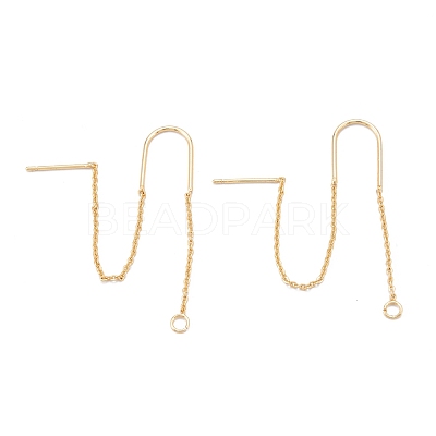 Brass Stud Earring Findings X-KK-K251-03G-1
