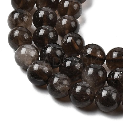 Natural Smoky Quartz Beads Strands X-G-B167-A09-10mm-1