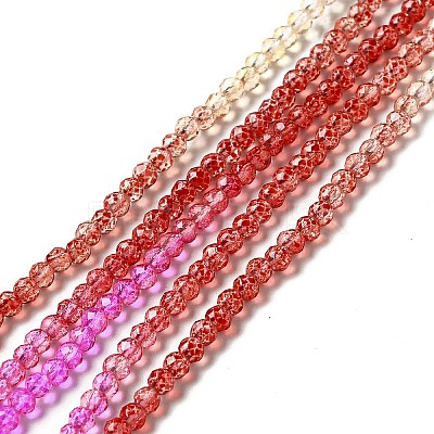 Transparent Gradient Color Glass Beads Strands GLAA-H021-01B-10-1